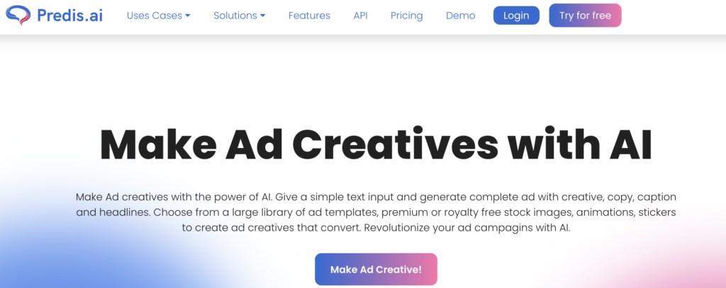Predis ai ad creatives dashboard